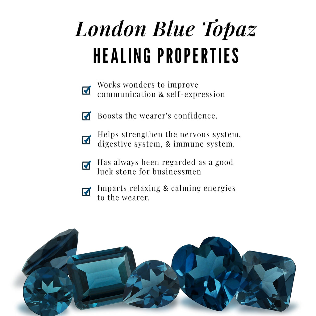 Genuine 1.35 Carat London Blue Topaz Solitaire Engagement Ring