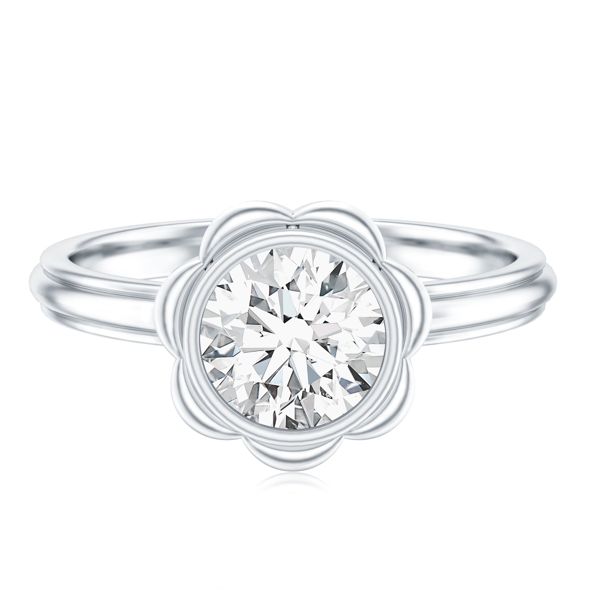 1.25 Carat Round Lab Grown Diamond Solitaire Engagement Ring