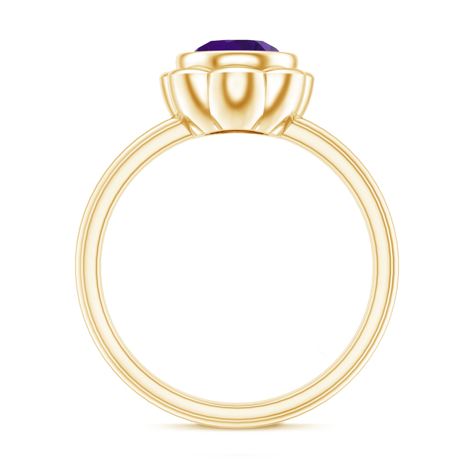 1 Carat Amethyst Engagement Ring in Bezel Setting