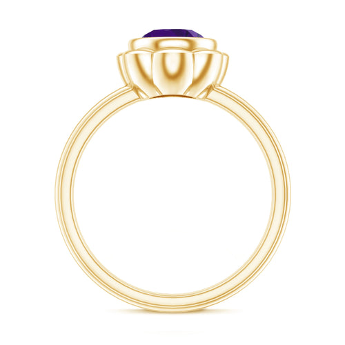 1 Carat Amethyst Engagement Ring in Bezel Setting