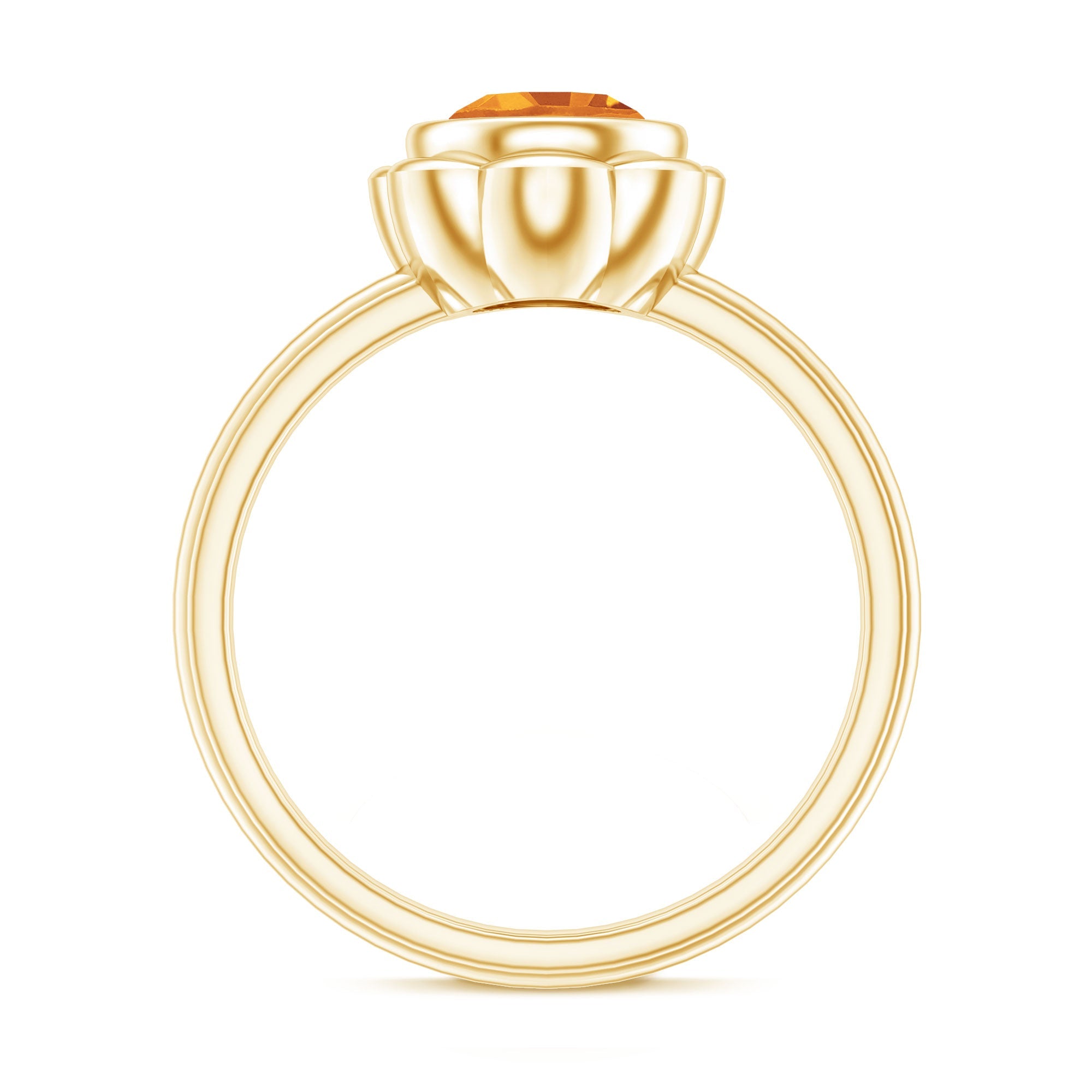 1 Carat Citrine Solitaire Engagement Ring in Bezel Setting