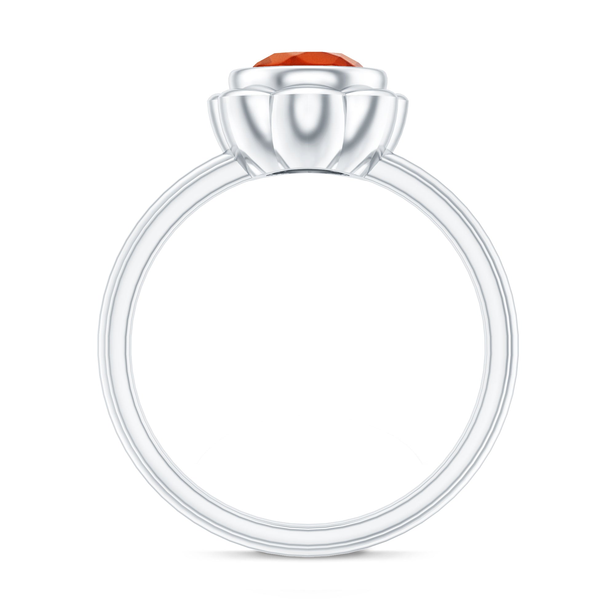 1.5 Carat Real Fire Opal Flower Engagement Ring