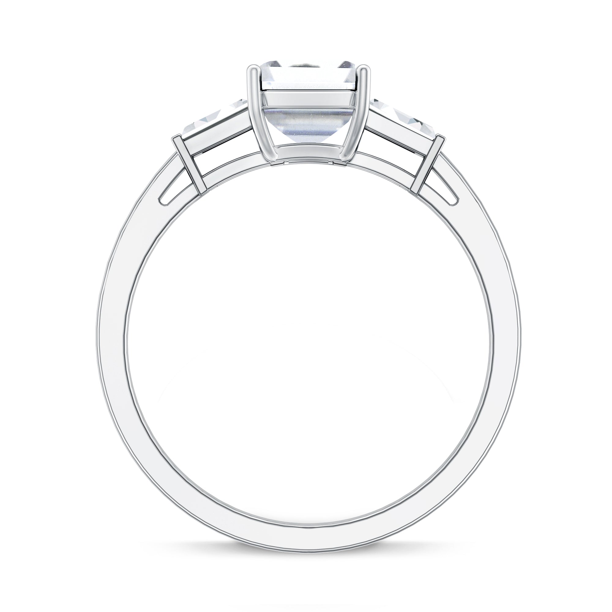 2 CT Lab Grown Diamond Emerald Cut Engagement Ring